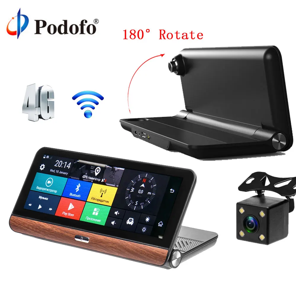 

Podofo Car DVR Camera Android GPS Navigation ADAS WIFI Bluetooth 7.84" Touch FHD Dual Lens Dash Cam Automobile Rearview Camera