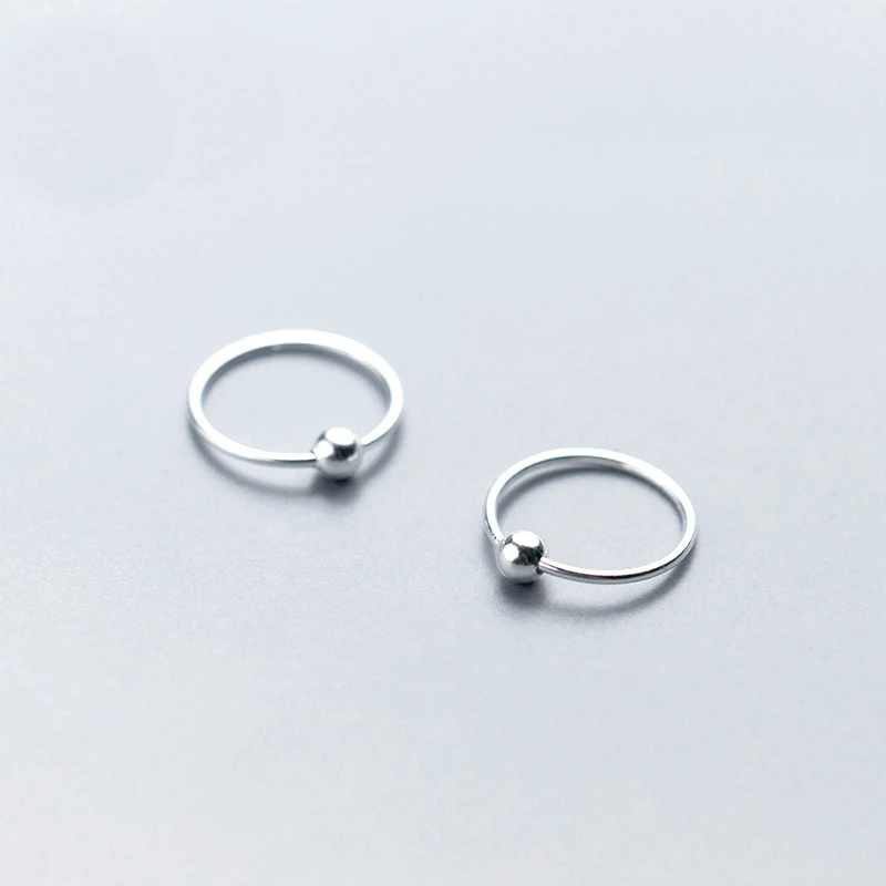 

925 Sterling Silver Earrings for Female Unusual Products 925 Sample Hoop Beads Women Present for March 8 Fashion Jewelry