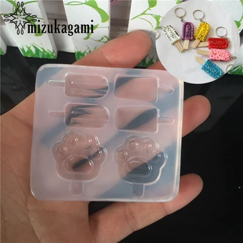 

1pcs UV Resin Jewelry Liquid Silicone Mold Popsicle Ice cream Cat Claws Charms Molds For DIY Intersperse Decorate Making Jewelry