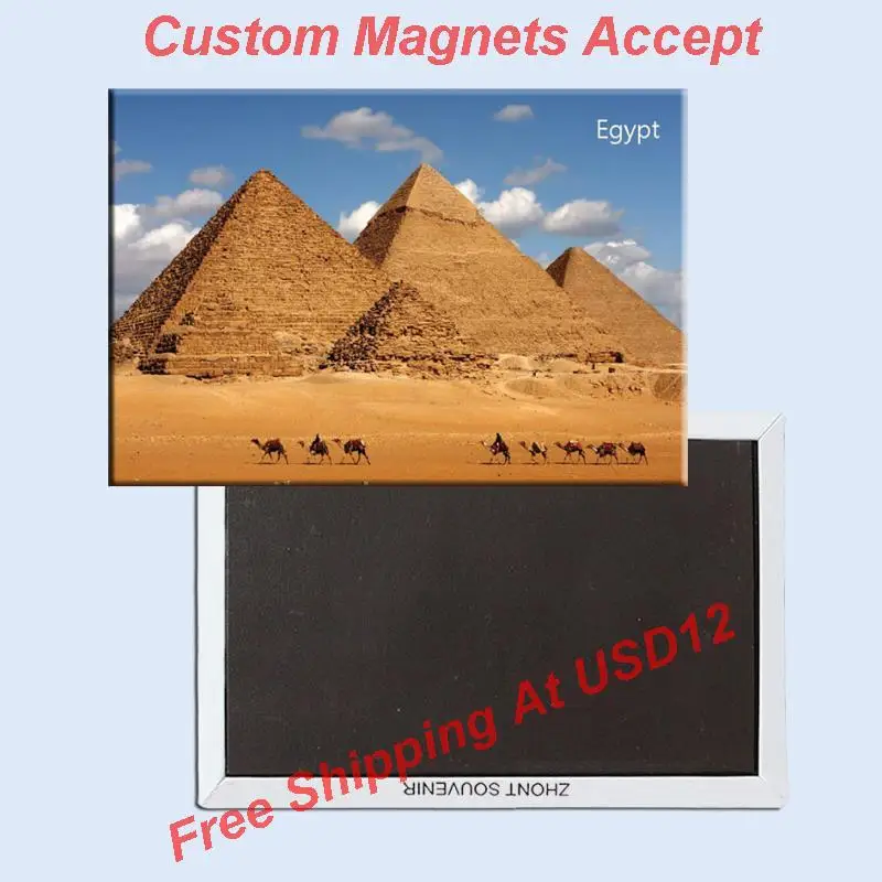 

Assort Collections Free Shipping Over $12, The Pyramid of Egypt Tourist Metal Fridge Magnet 5370