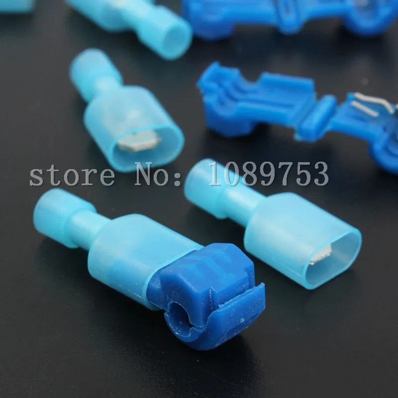 100PCS T-TaMale Insulated 2.5-4.0mm2 Wire Terminals Connectors Combo 16-14AWG