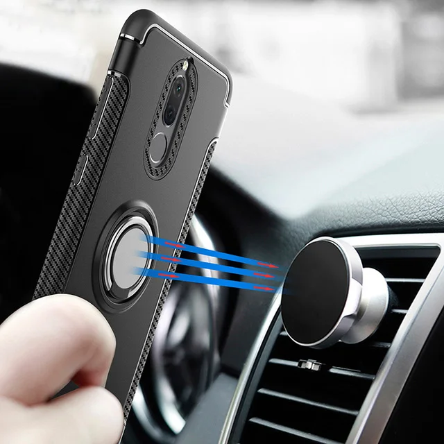 

Ring Magnetic Shockproof Case For Huawei P10 Lite Plus Mate 10 Pro Honor 8 9 Luxury High Quality Cell Phone Back Cover
