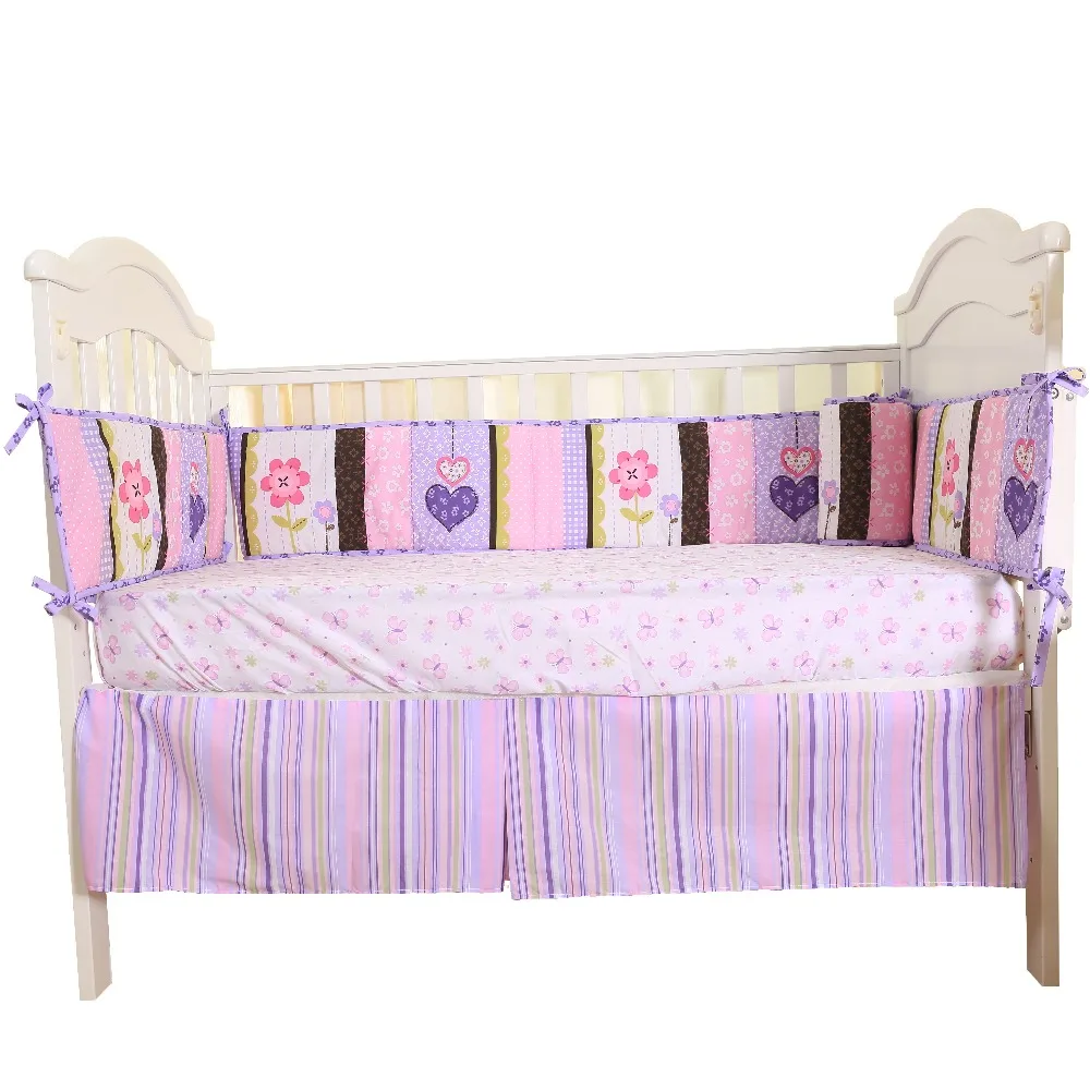 Butterfly Baby Bedding Set Children 4 Pcs Set Baby Cot Cotton Cartoon Animal Pattern Bedding Sheets Include Comforter