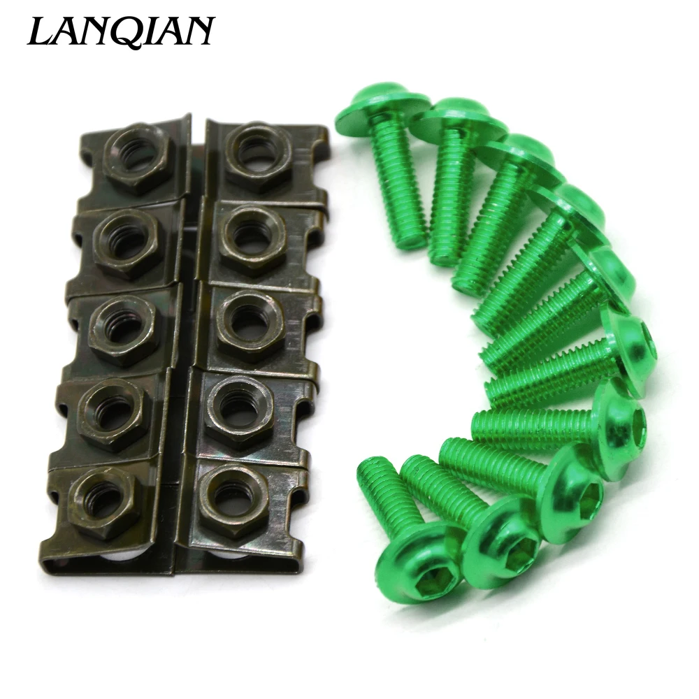10 шт. 6 мм мотоцикл screwse зализ тела для Kawasaki Ninja ZX6 ZX6R ZX7R ZX9R ZX12R ZX14R ZX500R|Накладки и
