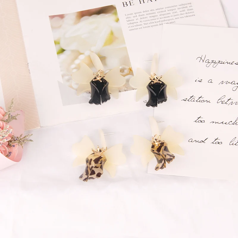 GuanLong Trendy Long Acrylic Acetic Flower Drop Earring for Women Fashion Jewelry Big Resin Metal Dangle Earrings 2019 Brincos (2)