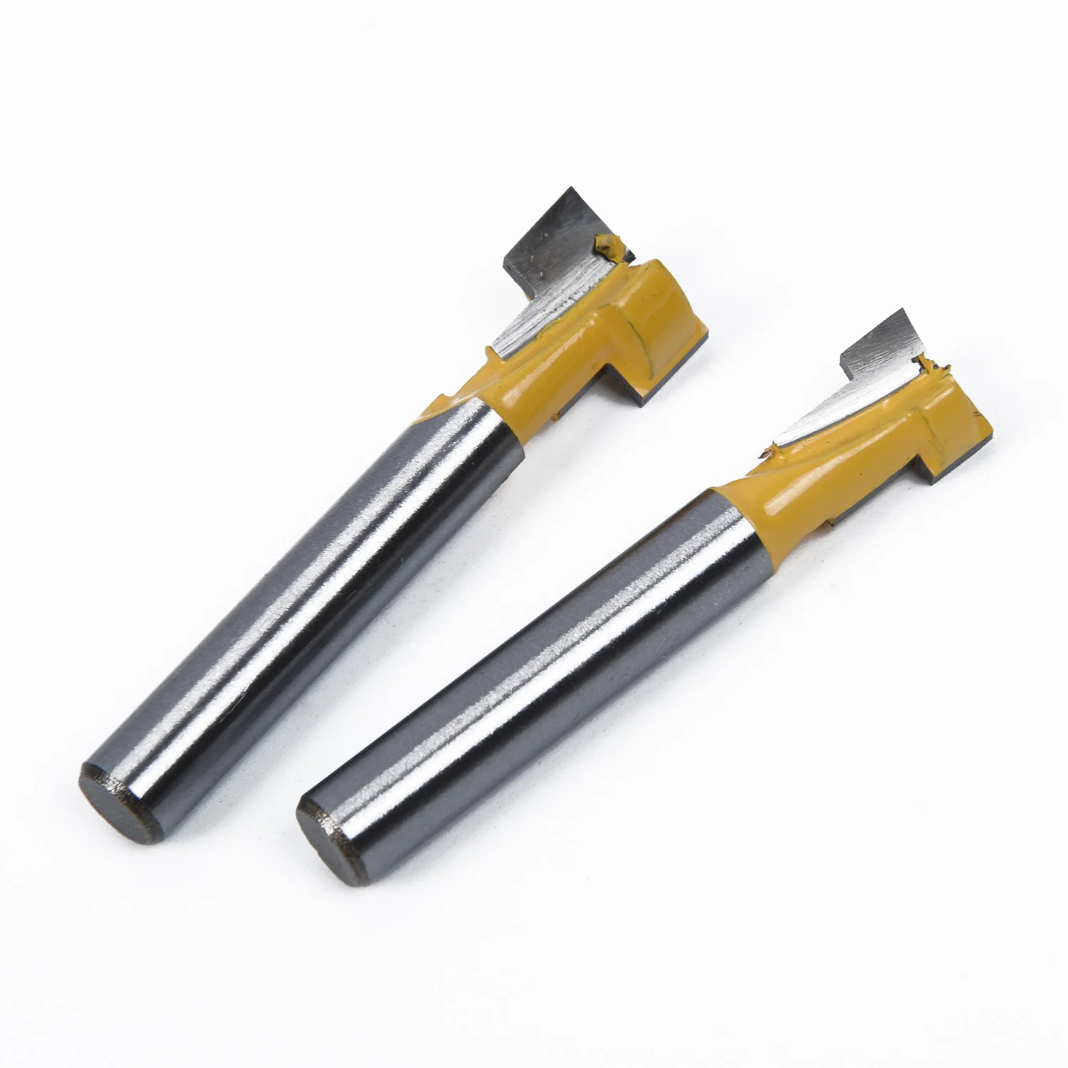 

2pcs T Slot Cutter Router Bit 1/4inches Power Tools Accessories Shank Yellow T Slot Cutter Router Bit