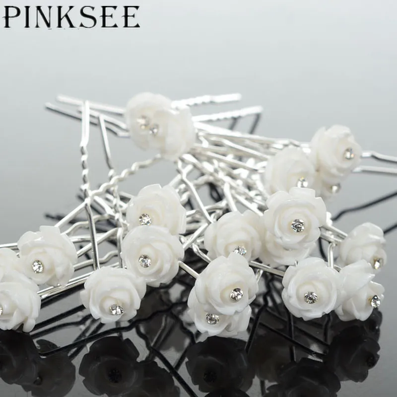 PINKSEE 20 шт. Элегантные Свадебные Цветочные заколки для волос Головные уборы