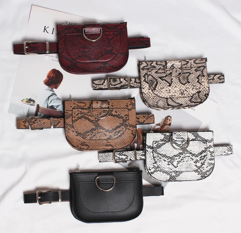 

Fanny Pack Women Belt Bag Leather Waist Bag Fashion Women's Pure Color Ring PU Messenger Shoulder Chest pochete homem