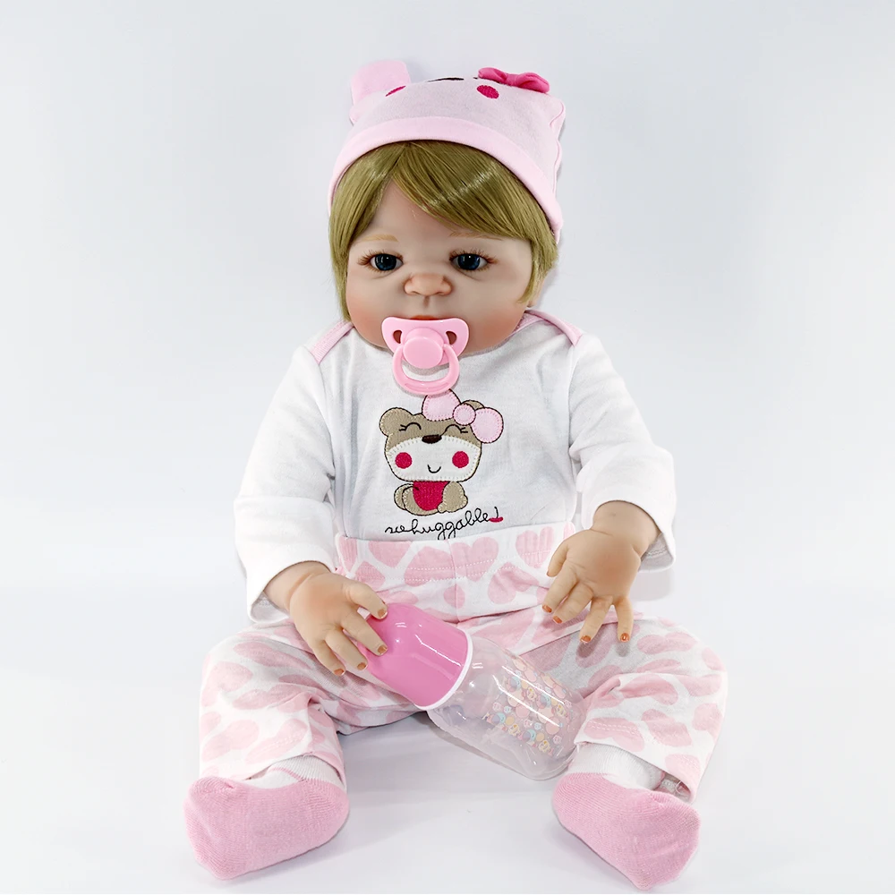 Menina bebe reborn 57 см мягкие силиконовые куклы для новорожденных игрушки девочек