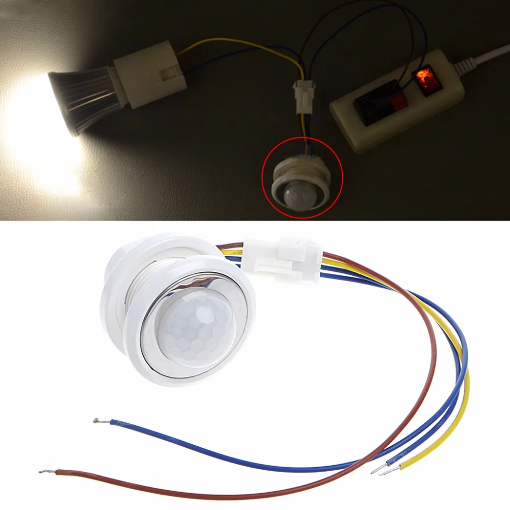40mm LED PIR Detector Infrared Motion Sensor Switch With Time Delay