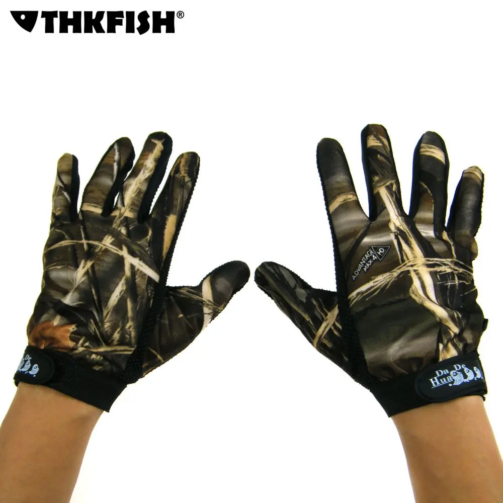 Aftco Fishing Gloves 2-Pack Camo Fishing Finger Gloves Anti-Slip