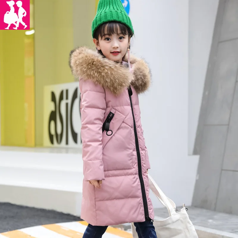 Baby Girls down Jacket 2018 Winter Jacket For Girls Coat Kids Warm Fur Hooded Outerwear Coat Children Jacket Girls Clothes цена Baby Girls down Jacket 2018 Winter Jacket For Girls Coat Kids Warm Fur Hooded Outerwear Coat Children Jacket Girls Clothes цены онлайн