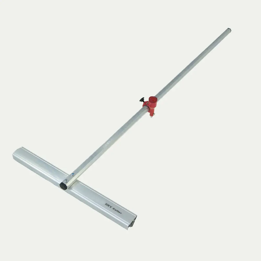 Glass Measuring Cutting T Shape Ruler Cutter Tool 1 M Aluminum W/Wheels