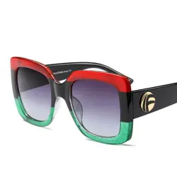 Негабаритных Квадратные Солнцезащитные очки Для женщин модные градиентные линзы солнцезащитные очки для Для женщин брендовые Роскошные