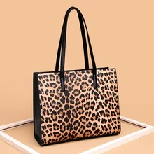 Леопардовые кожаные большие сумки-шопперы для женщин роскошные сумки женские сумки дизайнерские известные бренды Женские сумки через плечо Bolso Mujer