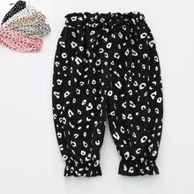 Для новорожденных брюки PP сезон: весна–лето для мальчиков и девочек, штаны средней длины, тонкие детские штаны анти-Противомоскитные штаны леопардовой расцветки Одежда с рисунком Повседневные леггинсы