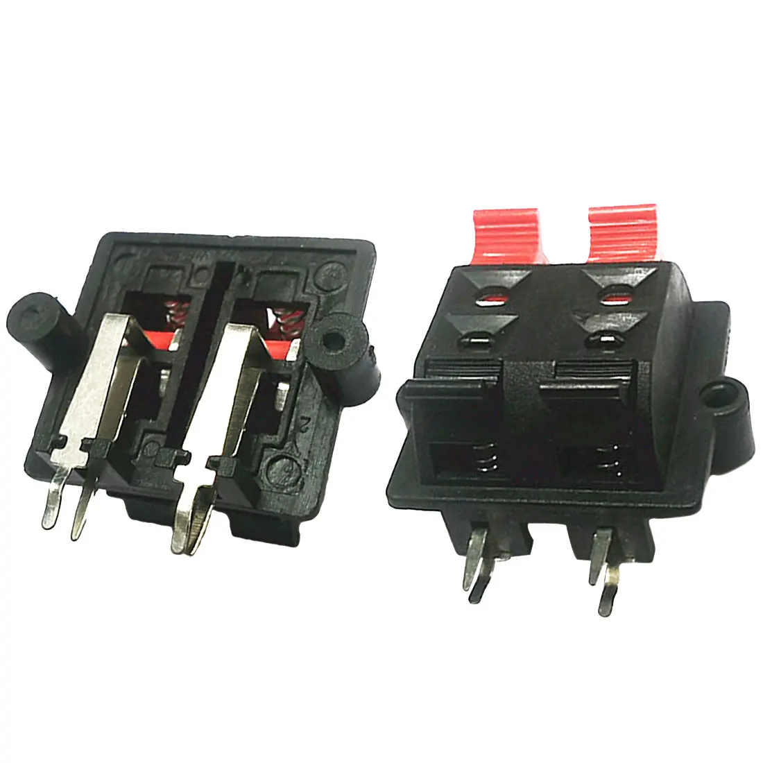 

5PCS Double Row 4 Positions (side/curved foot) Connector Terminal Push in Jack Spring Load Audio Speaker Terminals
