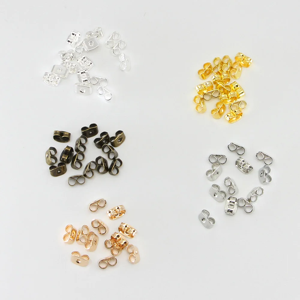 

200pcs/lot Earring Studs Backs Stopper Scrolls Ear Post Butterfly For DIY Blocked Caps Earring Backs Stoppers Ear Jewelry Making