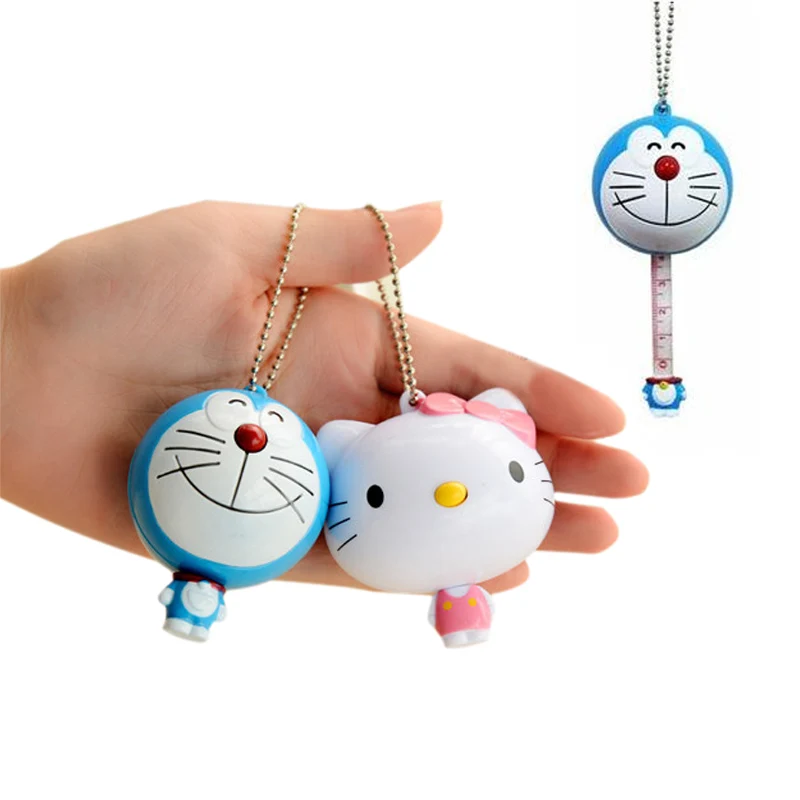 Kawaii Animal Cat Dog Key Ring Holder Pendant Cartoon Tape measure