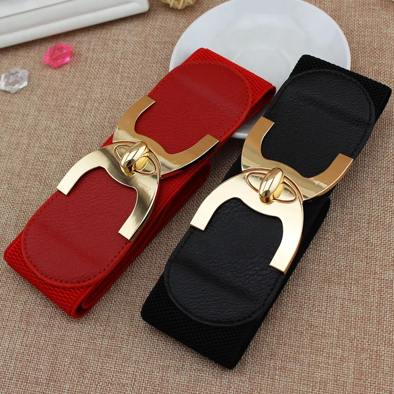 

2017 new fashion korean style buckle elastic wide belt wide cummerbund strap belt waist female women accessories