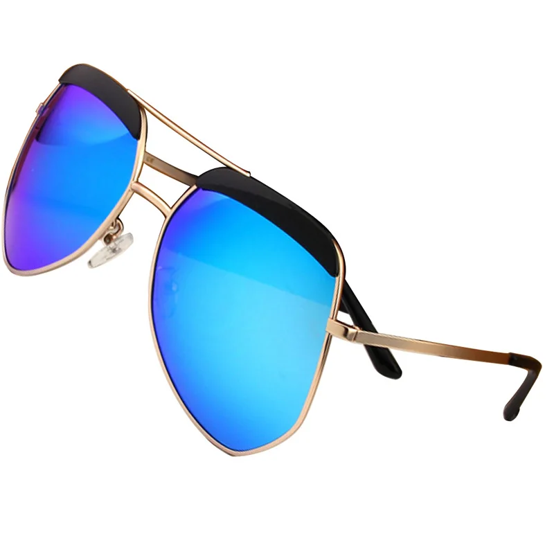 Лидер продаж солнцезащитные очки унисекс большая оправа для очков многогранник для влюбленных поляризованные солнцезащитные очки для женщин и мужчин унисекс 4 цвета новые модные очки - Цвет линз: Blue Lens