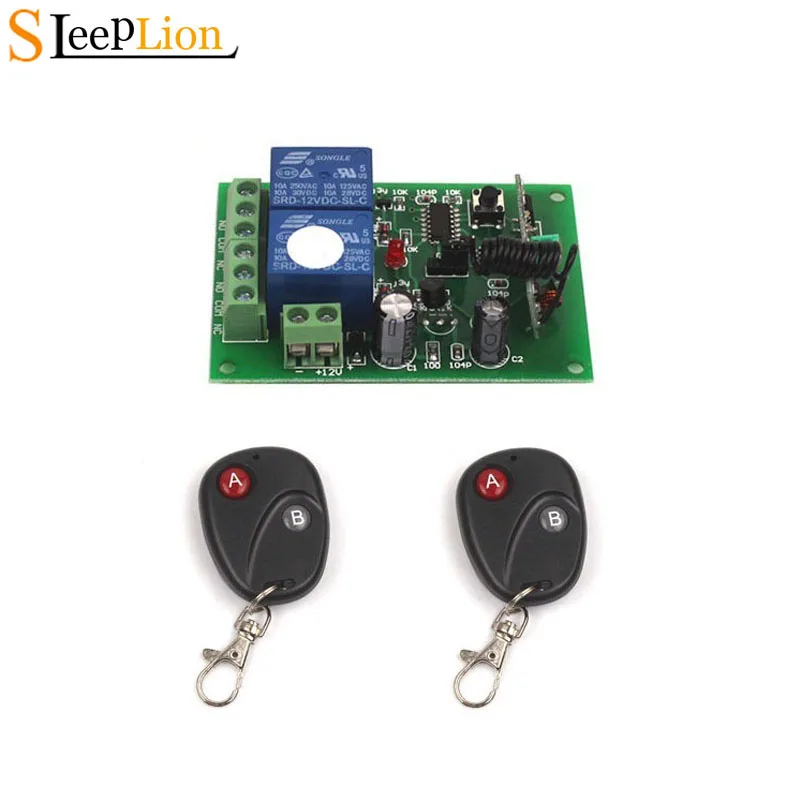 

Sleeplion 12V 2 Channel 433Mhz/315MHz RF Wireless Relay Remote Control Momentary Light Switch Transmitter Receiver Module 12V