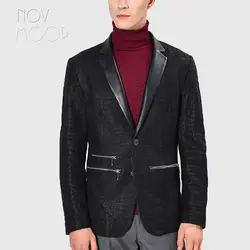 2018 новый мужской черный натуральная кожа высшего качества овчины Кожа приталенный жакет пиджак deri ceket jaqueta de couro LT2580 Бесплатная доставка