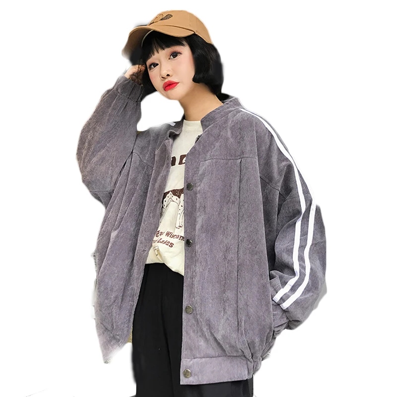 Striped Jacket Fashion Oversize Casual Women Harajuku Basic Jackets And Coats Ladies Autumn Winter Cute Kawaii Outwear 2JCKL04 Striped Jacket Fashion Oversize Casual Women Harajuku Basic Jackets And Coats Ladies Autumn Winter Cute Kawaii Outwear 2JCKL04