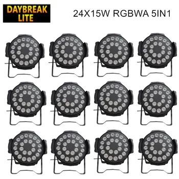 

stage led par light 24x15w RGBWA 5in1 wedding dj club DMX512 lighting 12PCS/LOT