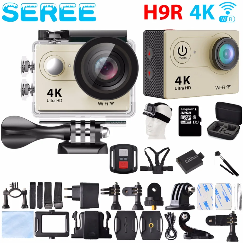 Seree 4K Camera 2" LCD Screen Wifi Action Camera 4X Zoom 16MP Sport
