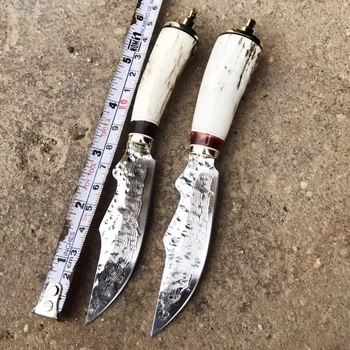 

PSRK Sharp design Antlers Damascus pattern Straight kitchen camp hunt pocket Survival EDC tools Tactical outdoor mini knife