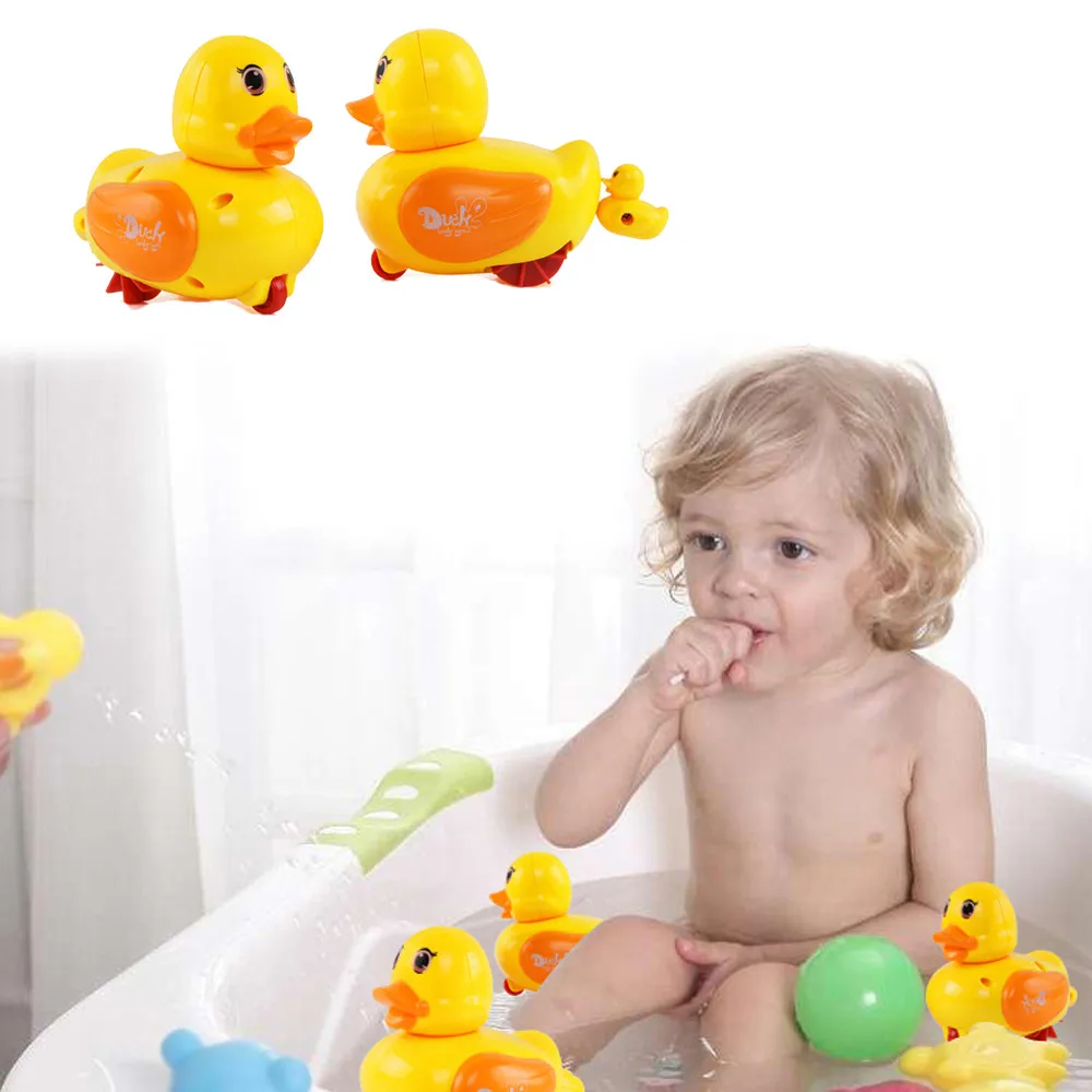 Baby Kids Bath Toys Swimming Wash Play Cartoon Toys Cute Little Yellow