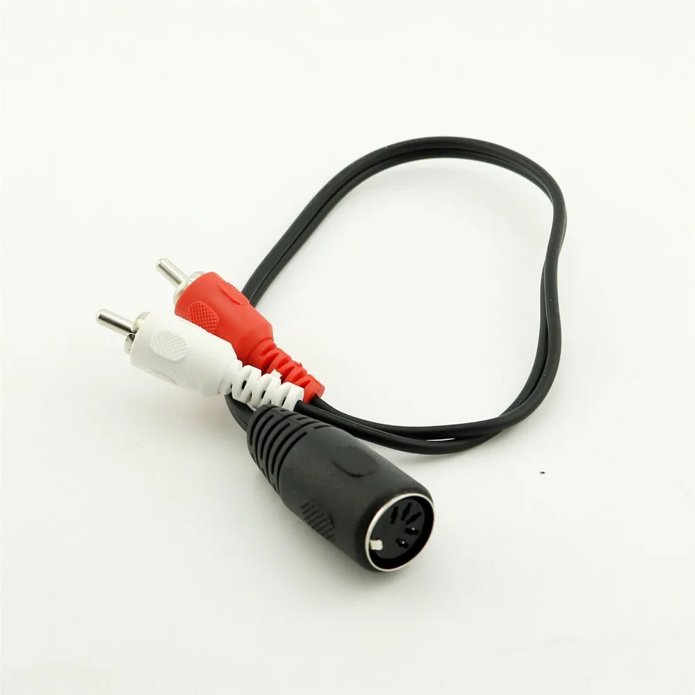 1 шт. аудиокабель 5Pin MIDI DIN с гнездом адаптер для 2x RCA штекер телефонный разъем 1ft|midi