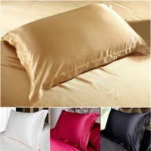 100% Double Face Envelope Silk Pillow Case Silk Pillowcase Camel White Black Silk Satin Pillow Case Multiple Colors, 48*74 cm bedspread ethel silk mediterranean style size 180 220 cm faux silk 100% n a