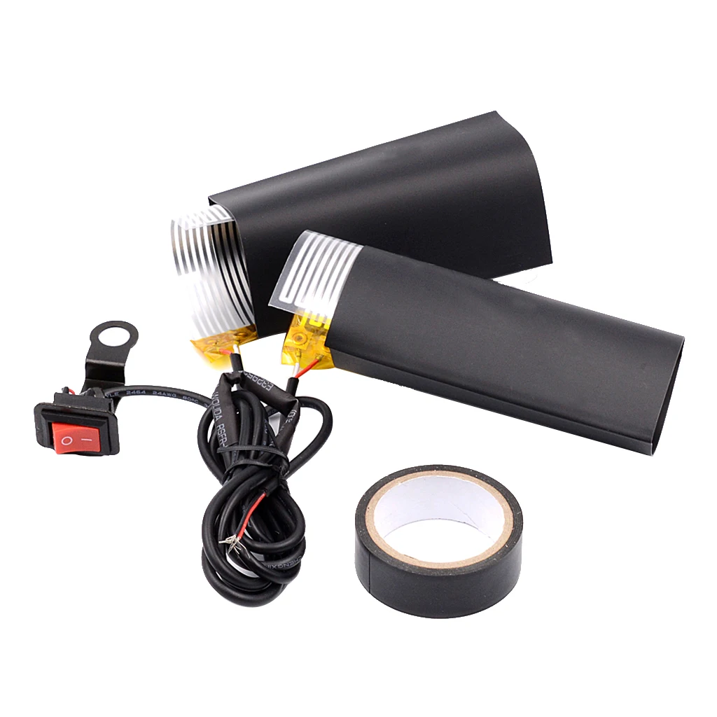 Motorcycle Heated Grip Pads Handlebars ATV Scooter Grips Heater Flexible Adhesive Quick Warm Up Time