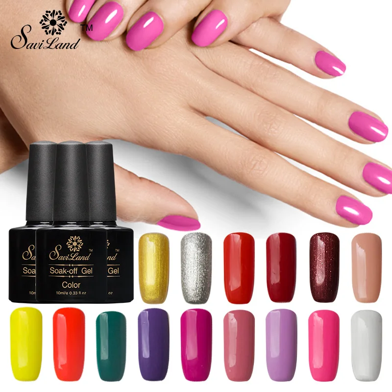 

Saviland Long Lasting 10ml Soak Off Gel Polish Manicure Set UV LED Nail Gel Vernis Colors Gel Lak Semi Permanent Art