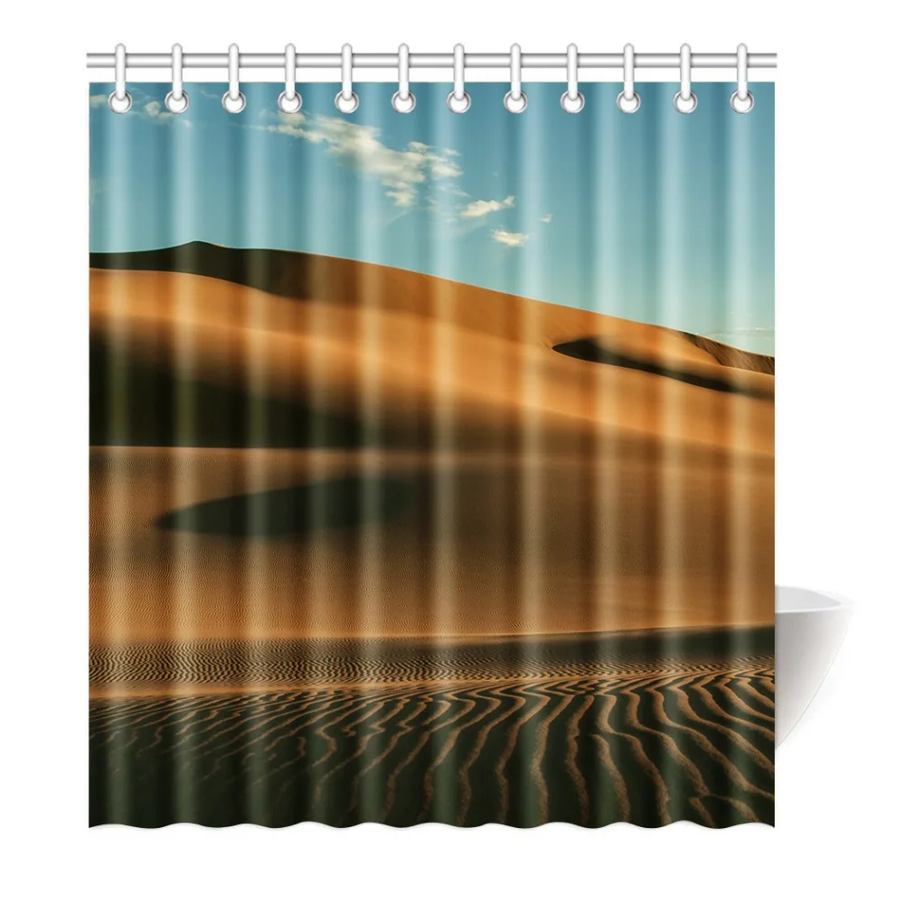 Shower Curtain Blue sky desert Printing Waterproof Mildewproof Polyester Fabric Bath Curtain