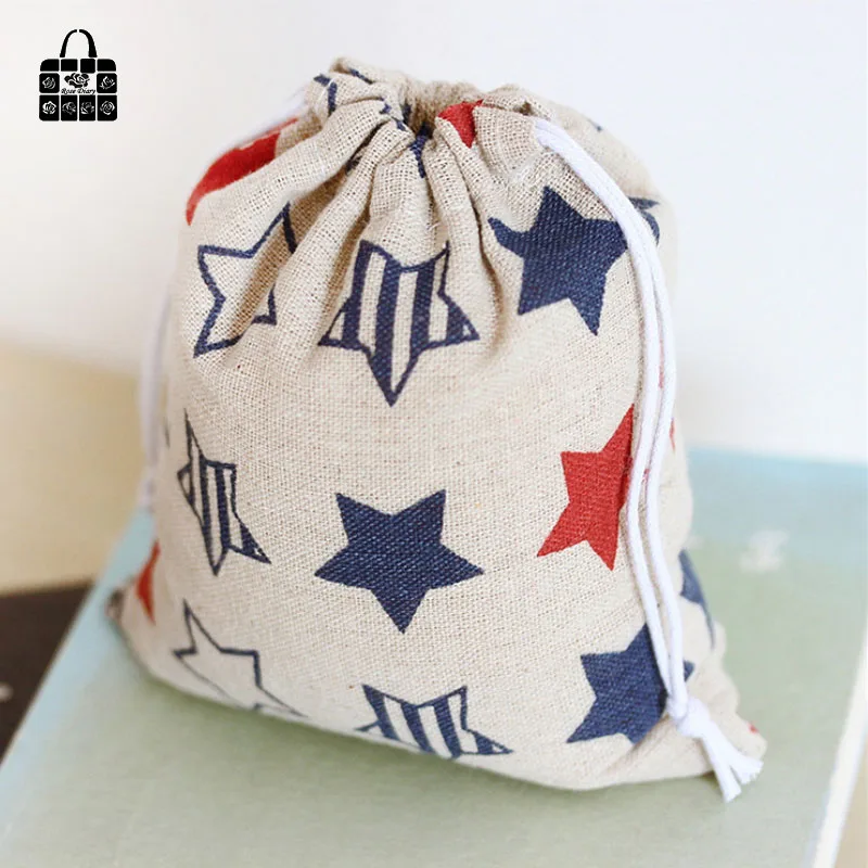 Stars printed 100% cotton bag Travel Accessories Clothes underwear shoes kids toy Storage Pouch Luggage Packing Organizers bag