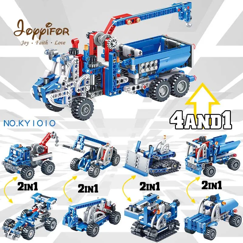 Joyyifor City Technic Construction Vehicle Excavator Racer Car 2 in 1 Compatible LegoINGlys Blocks Set Building Brick Kids Toys