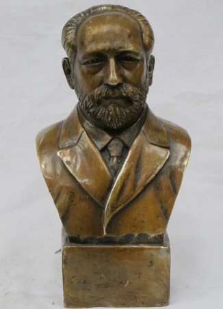 

xiuli 002708 8"Western Bronze Friedrich Engels Bust Statue germans, the world famous thinker