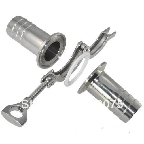 

Free shipping 2" SS304 TRI-CLAMP ASSEMBLY (2xSanitary Hose Barb Fitting ++ 1xclamp + 1xgasket) Tube fitting