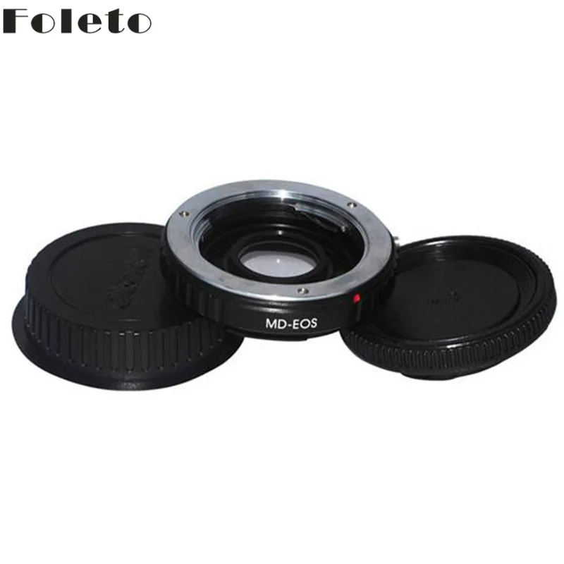 For MD EOS Mount Adapter Ring Minolta MD MC with glass Lens to for