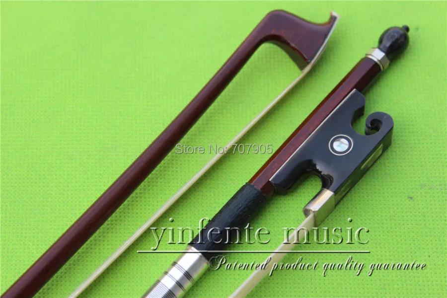 

NJX-0053# 4/4 Brazilwood Baroque Violin Bow black OX horn f rog 1 pcs Straight Pretty inlay Color