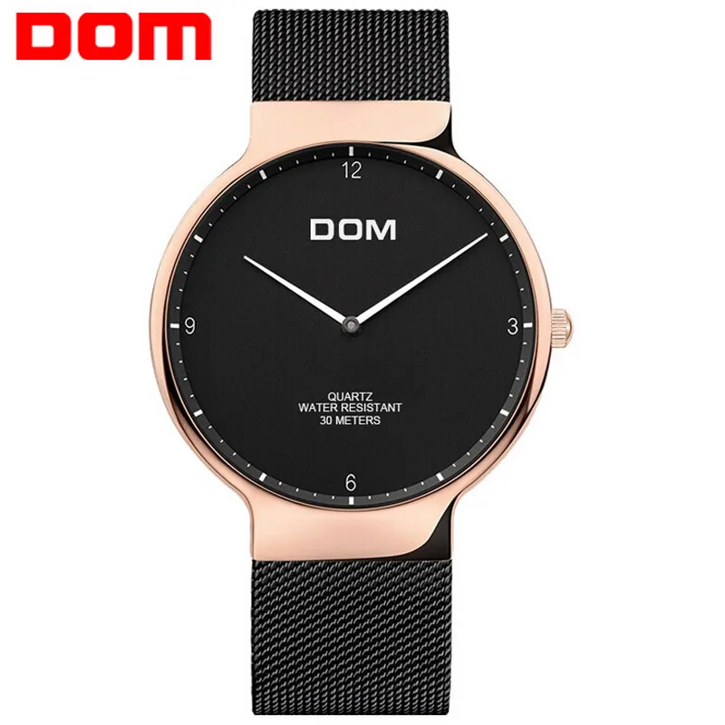 DOM новые мужские часы 7 мм ультра-тонкие модные часы простые деловые мужские кварцевые часы с изогнутым циферблатом мужские часы relojes