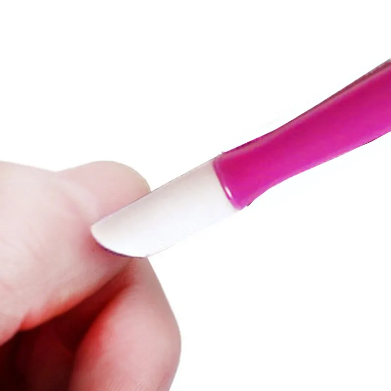 10 шт./партия дизайн ногтей цвет милый пластик угловая ручка ложка вырезанная Маникюрный уход помощь инструменты для удаления