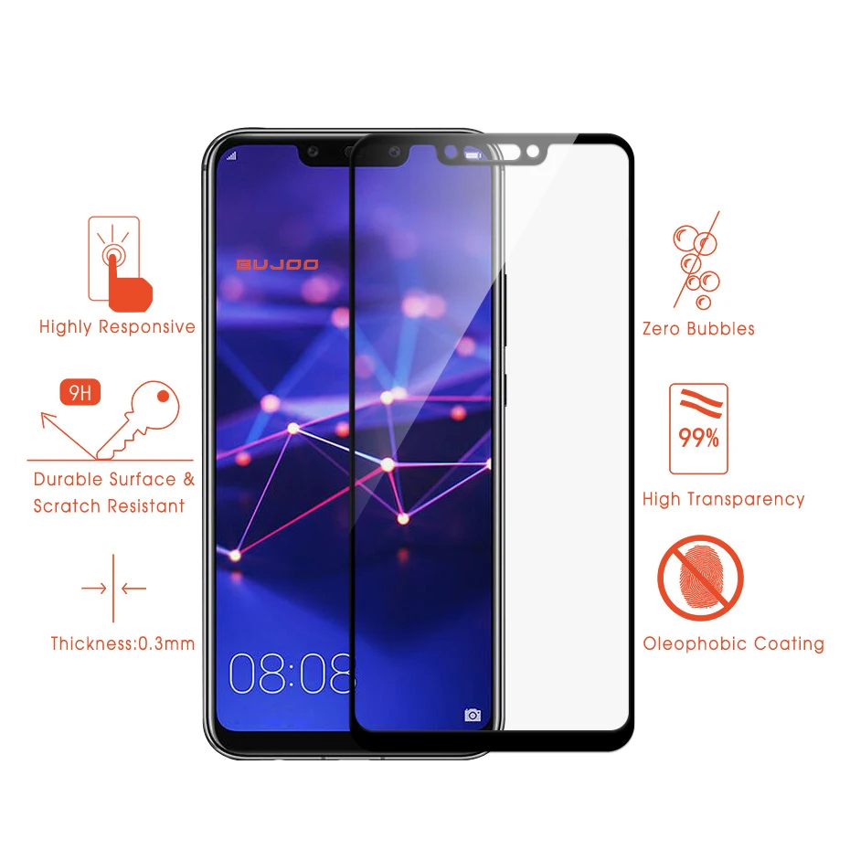 100_Original_BUJOO_Full_Cover_Screen_Protector_Tempered_Glass_For_Huawei_Mate_20_Lite_Black_Guard