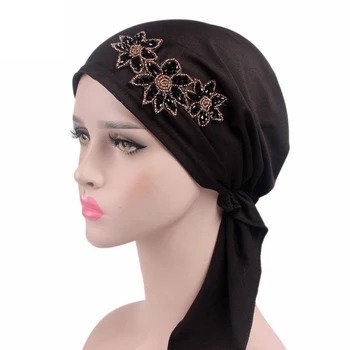 

30PCS / LOT SINGYOU New Women Fashion Floral Muslim Turban Hats Indian Cap Female Cancer Chemo Hat for Women