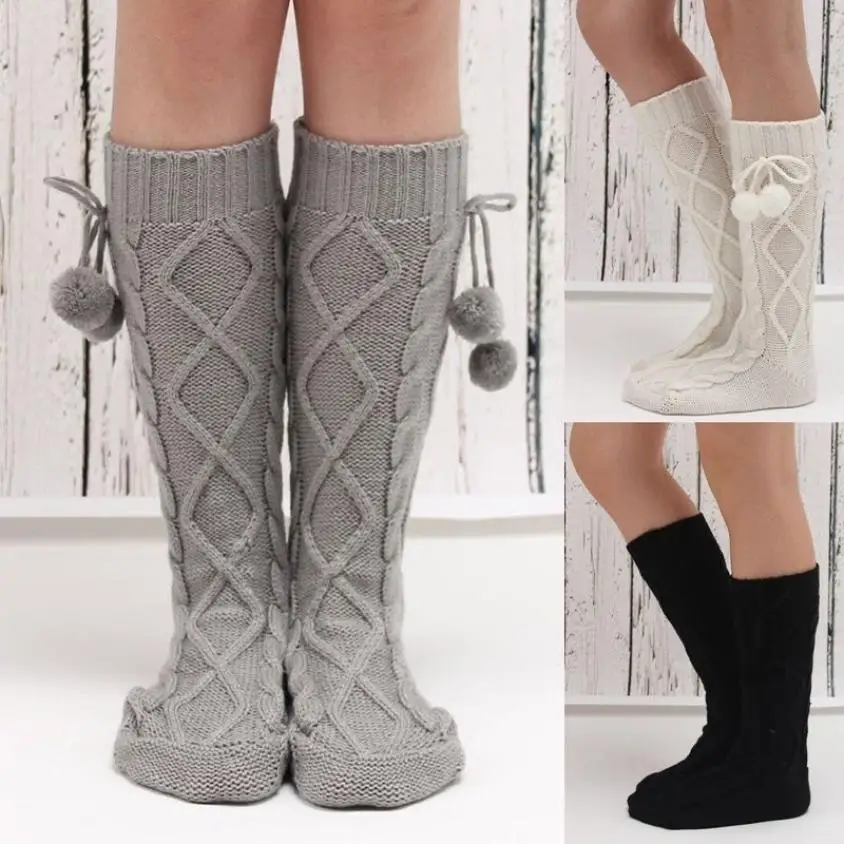 Женские вязаные высокие сапоги Sokken, ботфорты выше колена, тонкое мастерство, вязаные крючком популярные термоноски# ZB