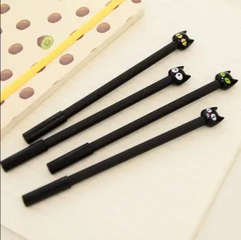

1pcs/lot The Black Cat Eye Straight Rod With Cap Gel Pen Black Rod 0.5mm Black Ink Office Material School Supplies
