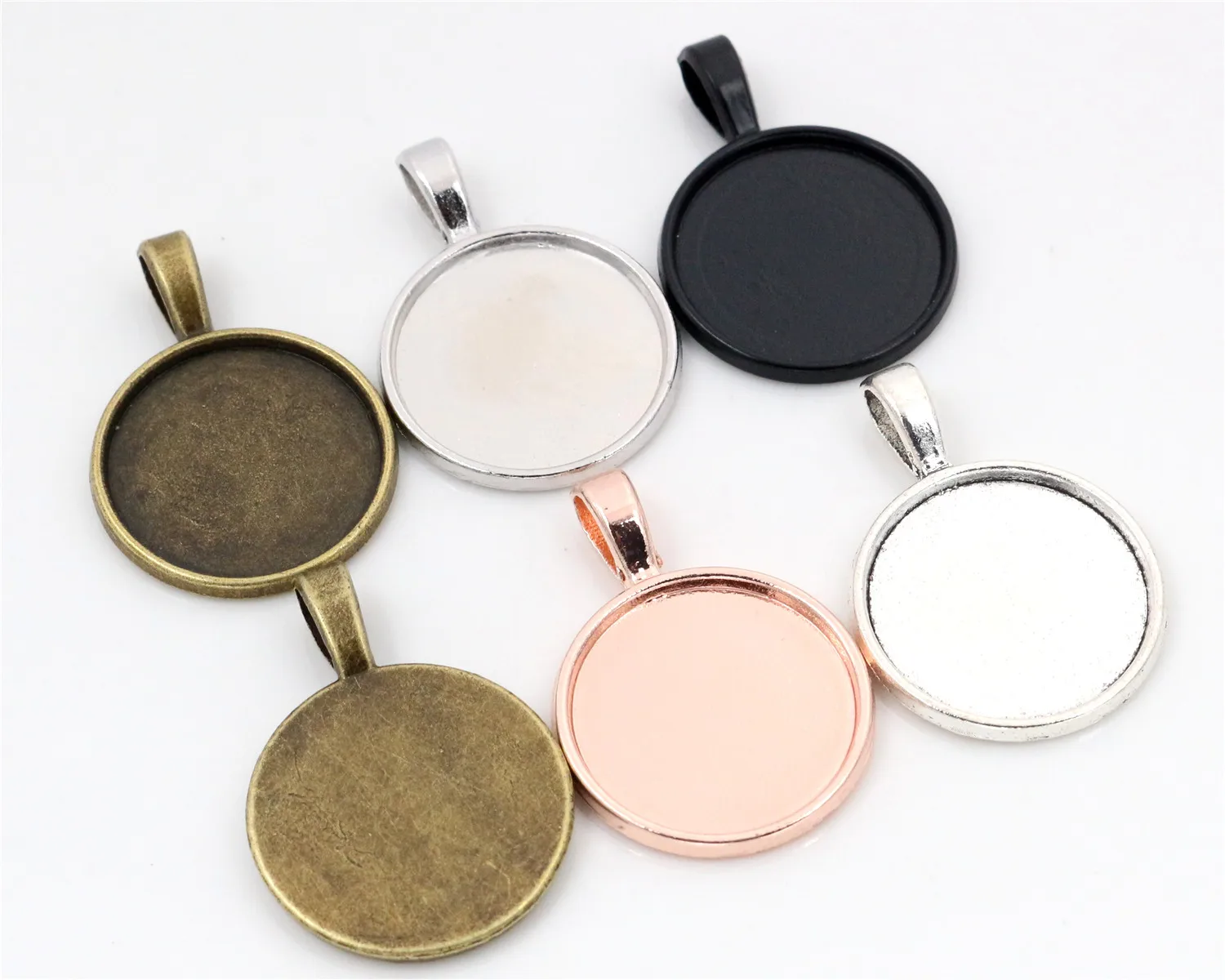 

10pcs 20mm Inner Size 5 Classic Colors Plated Classic Style Cabochon Base Setting Charms Pendant